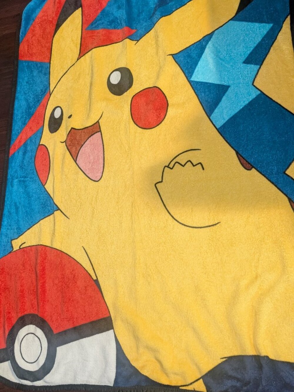 Pokemon Pikachu Throw Blanket 58x44 Pokeball Blue Plush